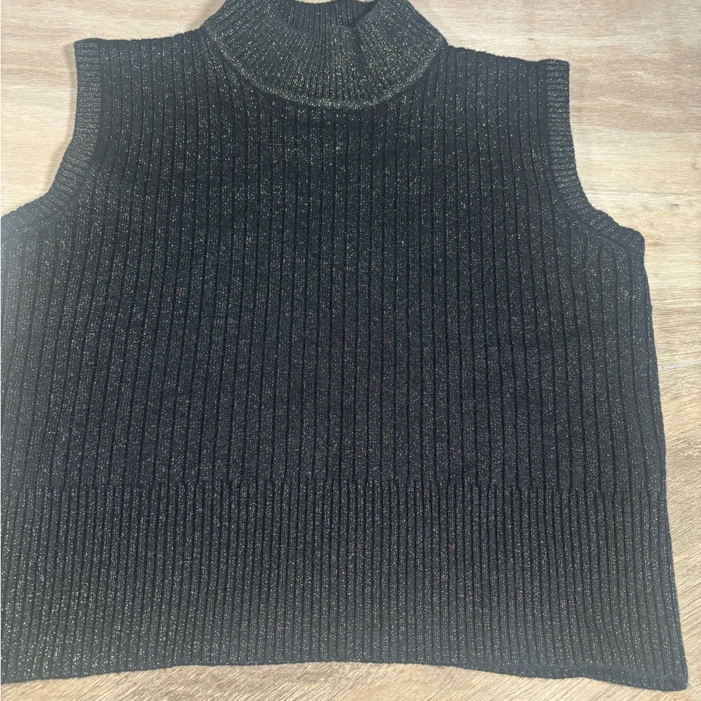 Women Jones New York Black Sleeveless Sweater (L)
